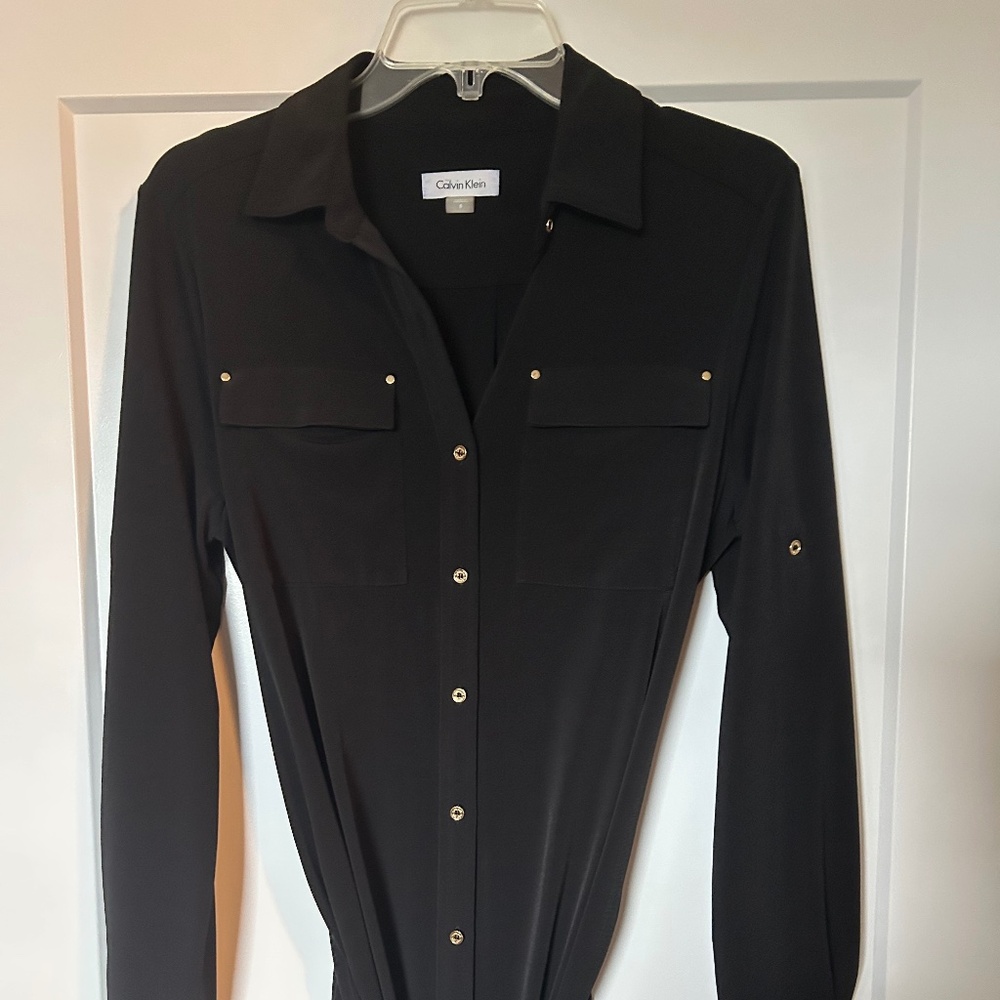 Black Shirt dress 3/4 sleeve length